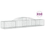 vidaXL Oblúkový gabionový kôš 10 ks 300x50x40/60 cm pozinkované železo – Obrázok 2