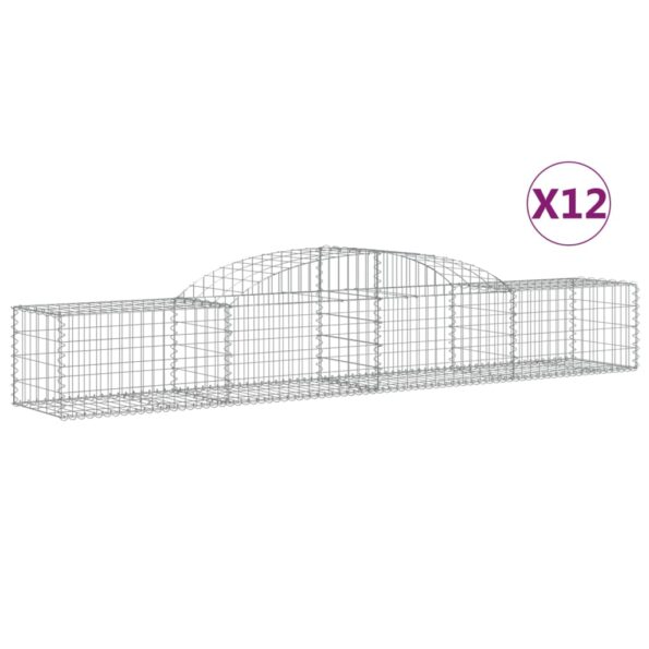 vidaXL Oblúkový gabionový kôš 12 ks 300x50x40/60 cm pozinkované železo – Obrázok 2