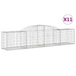 vidaXL Oblúkový gabionový kôš 11 ks 300x50x60/80 cm pozinkované železo – Obrázok 2