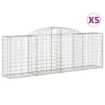 vidaXL Oblúkové gabiónové koše 5ks 300x50x100/120cm pozinkov. železo – Obrázok 2