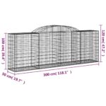 vidaXL Oblúkové gabiónové koše 5ks 300x50x100/120cm pozinkov. železo – Obrázok 6