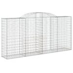 vidaXL Oblúkové gabionové koše 3 ks 300x50x140/160 cm pozink. železo – Obrázok 3
