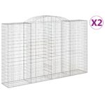 vidaXL Oblúkové gabiónové koše 2ks 300x50x180/200cm pozinkované železo – Obrázok 2
