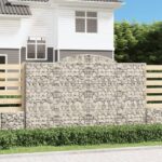 vidaXL Oblúkové gabiónové koše 2ks 300x50x180/200cm pozinkované železo