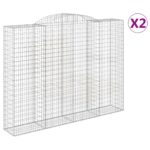 vidaXL Oblúkový gabionový kôš 2 ks 300x50x220/240cm pozinkované železo – Obrázok 2