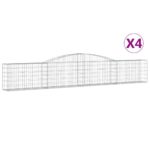 vidaXL Oblúkový gabionový kôš 4 ks 400x30x60/80 cm pozinkované železo – Obrázok 2