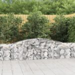 vidaXL Oblúkový gabionový kôš 4 ks 400x30x60/80 cm pozinkované železo