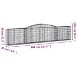 vidaXL Oblúkové gabionové koše 5 ks 400x30x80/100cm pozinkované železo – Obrázok 6