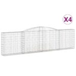 vidaXL Oblúkové gabiónové koše 4ks 400x30x100/120cm pozinkované železo – Obrázok 2