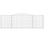 vidaXL Oblúkové gabionové koše 5 ks 400x30x120/140 cm pozink. železo – Obrázok 4