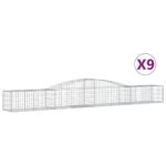 vidaXL Oblúkový gabionový kôš 9 ks 400x50x40/60 cm pozinkované železo – Obrázok 2