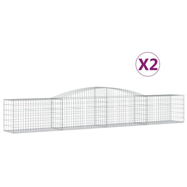 vidaXL Oblúkový gabionový kôš 2 ks 400x50x60/80 cm pozinkované železo – Obrázok 2