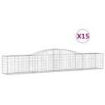 vidaXL Oblúkový gabionový kôš 15 ks 400x50x60/80 cm pozinkované železo – Obrázok 2