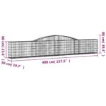 vidaXL Oblúkový gabionový kôš 15 ks 400x50x60/80 cm pozinkované železo – Obrázok 6