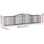 vidaXL Oblúkové gabionové koše 4 ks 400x50x80/100cm pozinkované železo – Obrázok 6