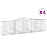 vidaXL Oblúkové gabiónové koše 4ks 400x50x100/120cm pozinkované železo – Obrázok 2