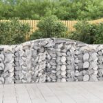 vidaXL Oblúkové gabiónové koše 4ks 400x50x100/120cm pozinkované železo