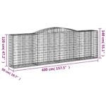 vidaXL Oblúkové gabionové koše 3 ks 400x50x120/140 cm pozink. železo – Obrázok 6