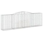 vidaXL Oblúkové gabionové koše 5 ks 400x50x120/140 cm pozink. železo – Obrázok 3