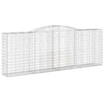 vidaXL Oblúkové gabionové koše 7 ks 400x50x140/160 cm pozink. železo – Obrázok 3