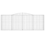 vidaXL Oblúkové gabionové koše 7 ks 400x50x140/160 cm pozink. železo – Obrázok 4