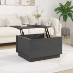 vidaXL Konferenčný stolík sivý 60x50x35 cm borovicový masív – Obrázok 3