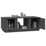 vidaXL Konferenčný stolík sivý 110x50x40 cm borovicový masív – Obrázok 4