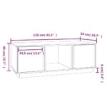 vidaXL Konferenčný stolík sivý 110x50x40 cm borovicový masív – Obrázok 9