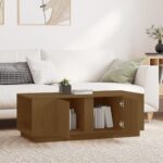 vidaXL Konferenčný stolík medovo-hnedý 110x50x40 cm borovicový masív – Obrázok 3