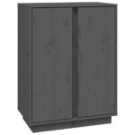 vidaXL Komoda sivá 60x35x80 cm borovicový masív – Obrázok 2