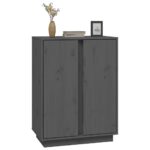 vidaXL Komoda sivá 60x35x80 cm borovicový masív – Obrázok 4