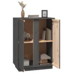 vidaXL Komoda sivá 60x35x80 cm borovicový masív – Obrázok 5