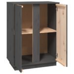 vidaXL Komoda sivá 60x35x80 cm borovicový masív – Obrázok 8