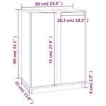 vidaXL Komoda sivá 60x35x80 cm borovicový masív – Obrázok 10
