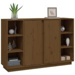 vidaXL Komoda medovohnedá 120x35x80 cm borovicový masív – Obrázok 4