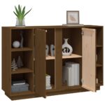 vidaXL Komoda medovohnedá 120x35x80 cm borovicový masív – Obrázok 5