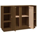 vidaXL Komoda medovohnedá 120x35x80 cm borovicový masív – Obrázok 8