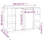 vidaXL Komoda medovohnedá 120x35x80 cm borovicový masív – Obrázok 10