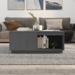 vidaXL Konferenčný stolík sivý 100x101x40,5 cm borovicový masív – Obrázok 3