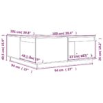 vidaXL Konferenčný stolík sivý 100x101x40,5 cm borovicový masív – Obrázok 8