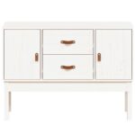 vidaXL Komoda biela 110x40x78 cm borovicový masív – Obrázok 5