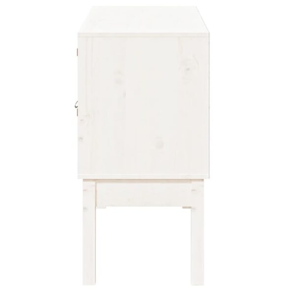 vidaXL Komoda biela 110x40x78 cm borovicový masív – Obrázok 7