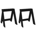 VidaXL Sedadlá 2 ks čierne 40x40x45 cm borovicový masív – Obrázok 2