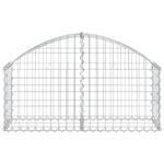 vidaXL Oblúkový gabionový kôš 100x30x40/60 cm pozinkované železo – Obrázok 3