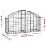 vidaXL Oblúkový gabionový kôš 100x30x40/60 cm pozinkované železo – Obrázok 5