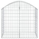 vidaXL Oblúkový gabionový kôš 100x50x80/100 cm pozinkované železo – Obrázok 3