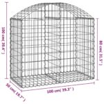 vidaXL Oblúkový gabionový kôš 100x50x80/100 cm pozinkované železo – Obrázok 5