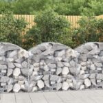 vidaXL Oblúkový gabionový kôš 100x50x80/100 cm pozinkované železo