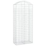vidaXL Oblúkový gabionový kôš 100x50x220/240 cm pozinkované železo – Obrázok 2