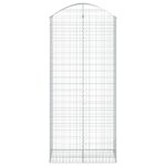 vidaXL Oblúkový gabionový kôš 100x50x220/240 cm pozinkované železo – Obrázok 3